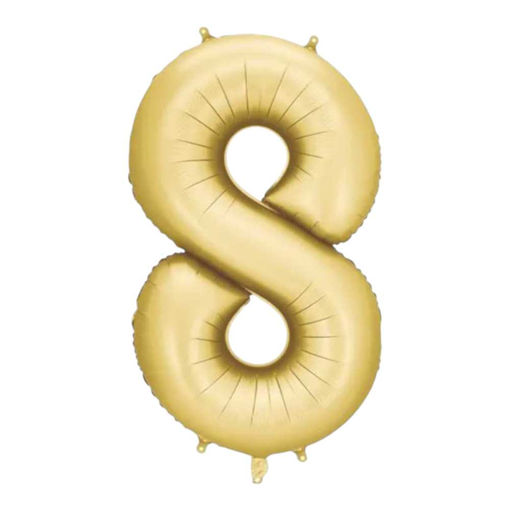 Picture of FOIL BALLOON NUMBER 8 SATIN GOLD 34 INCH